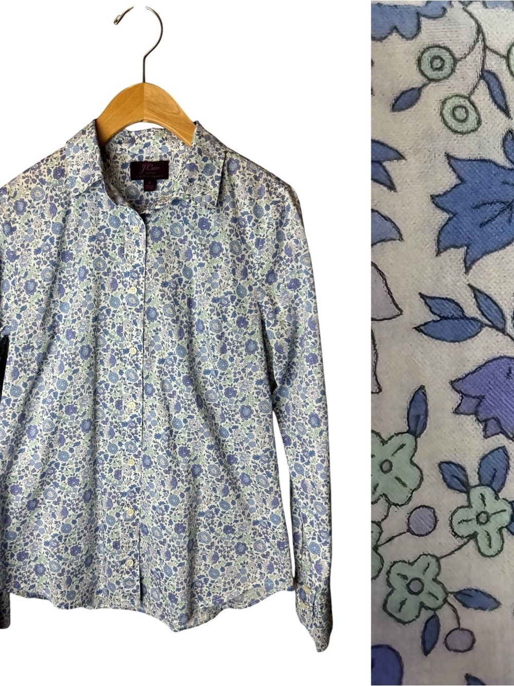 J Crew Slim perfect shirt in Liberty of London D'Anjo floral J0033 - Sz 2